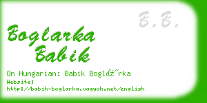 boglarka babik business card